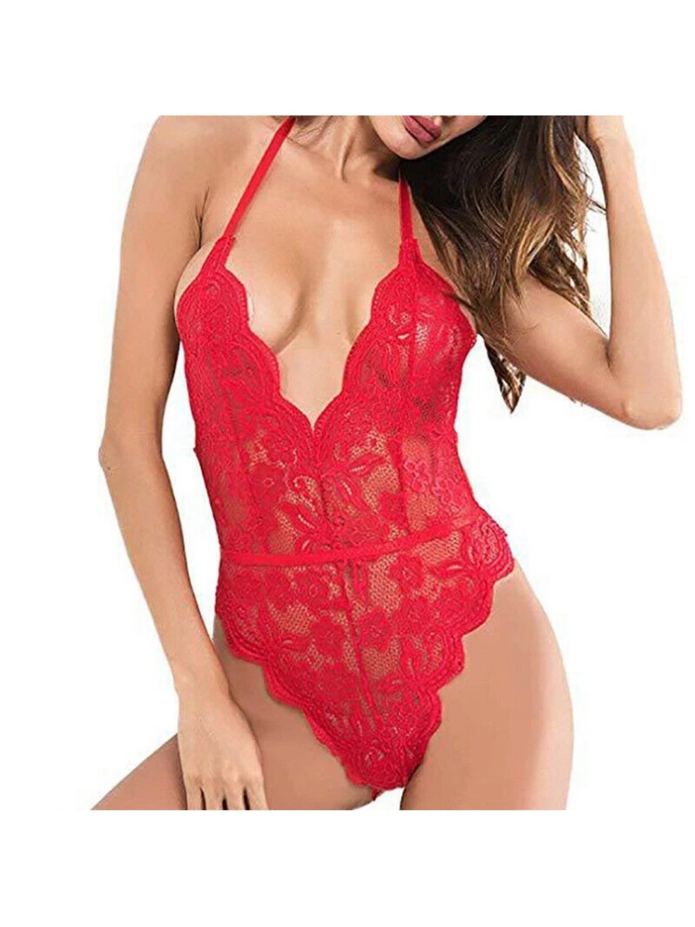 Fascinating Nights Red Lace Bodysuit! NWT